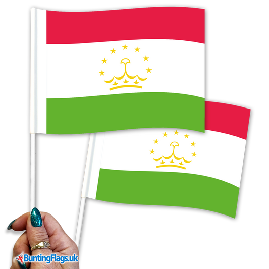 Tajikistan hand waving flags