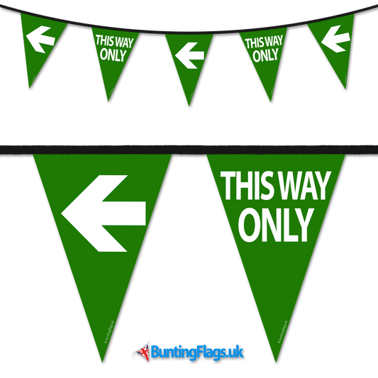 Barrier Bunting - This Way Only Green Left