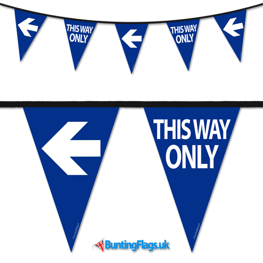 Barrier Bunting - This Way Only Blue Left