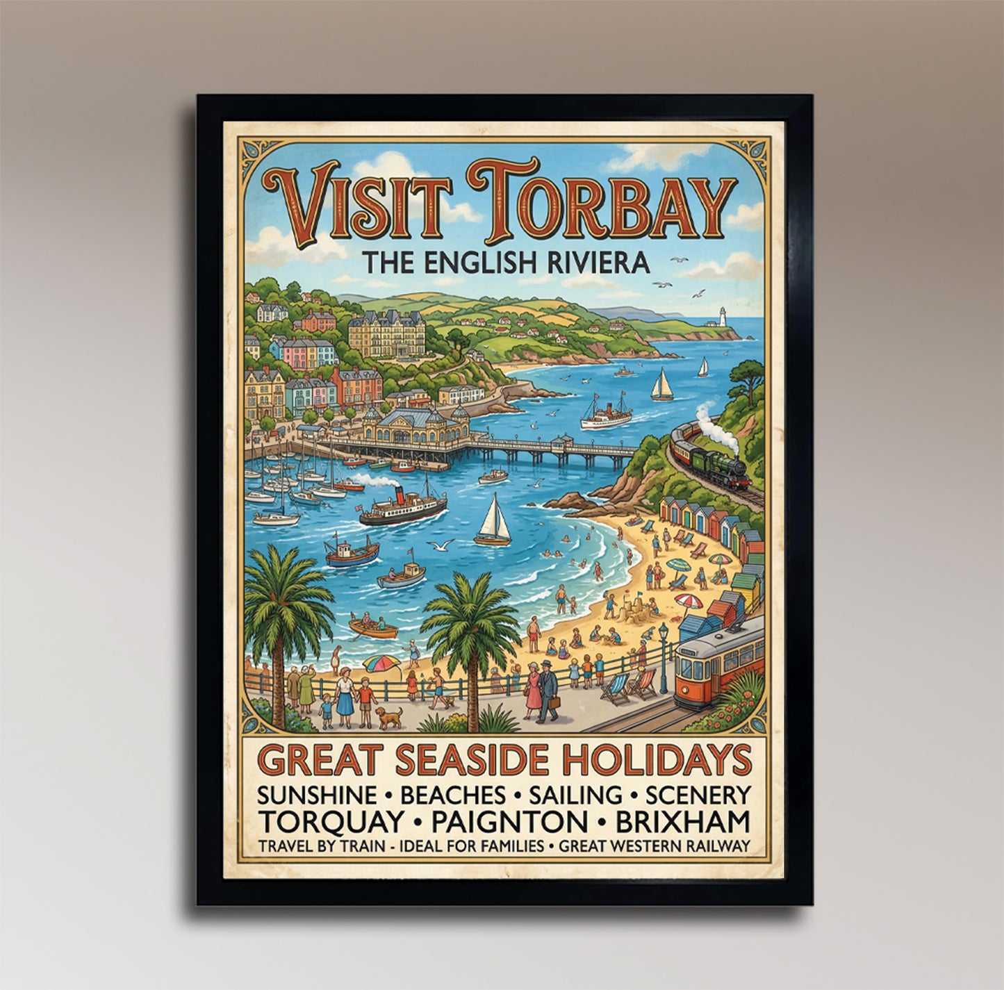 Torbay – The English Riviera – Vintage Travel Poster