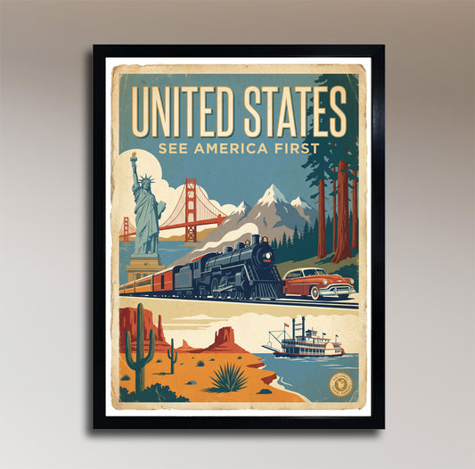 United States: See America First – Vintage Travel Poster