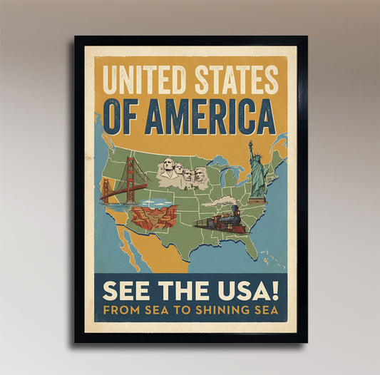 United States: See the USA! – Vintage Travel Poster