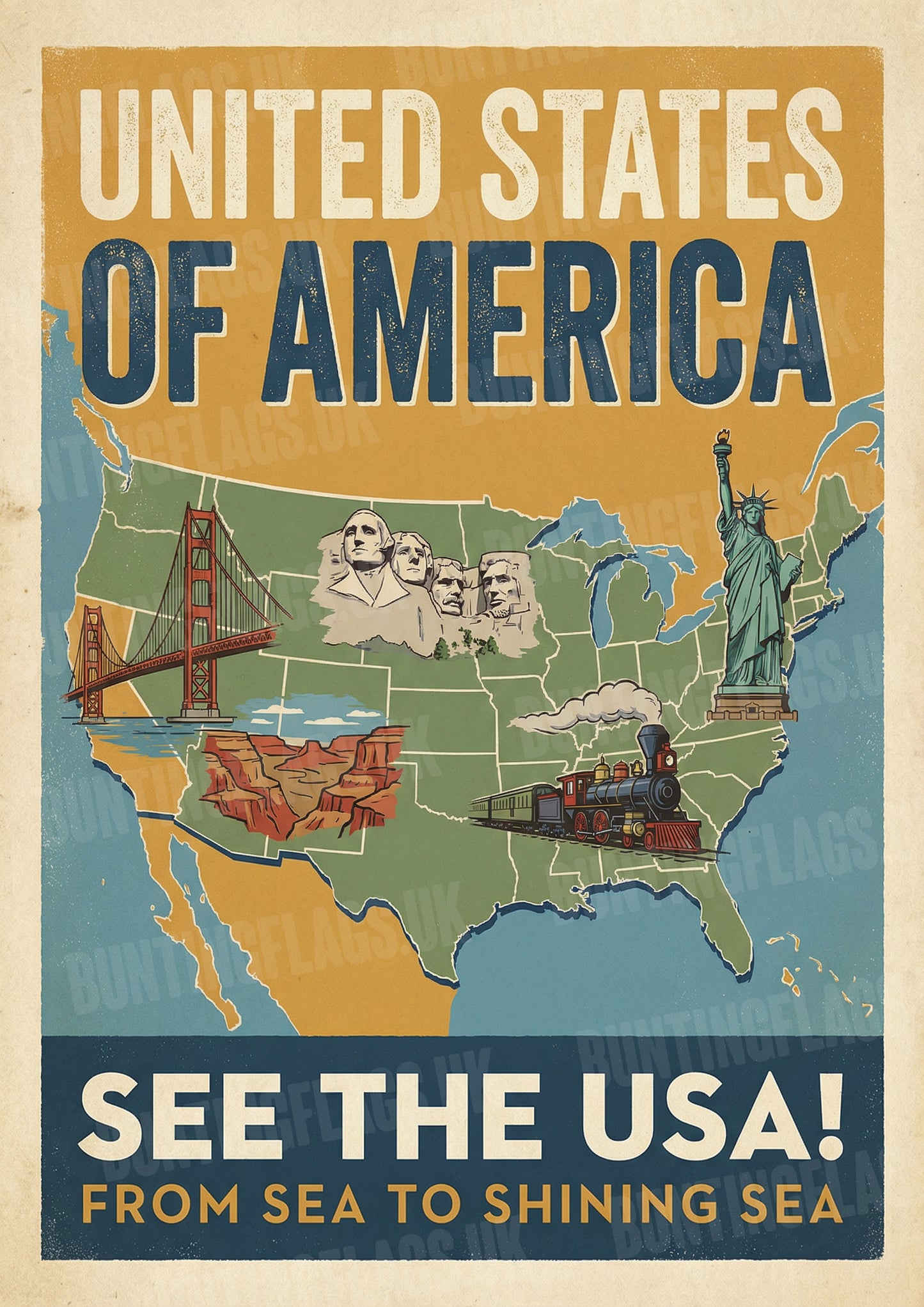 United States: See the USA! – Vintage Travel Poster