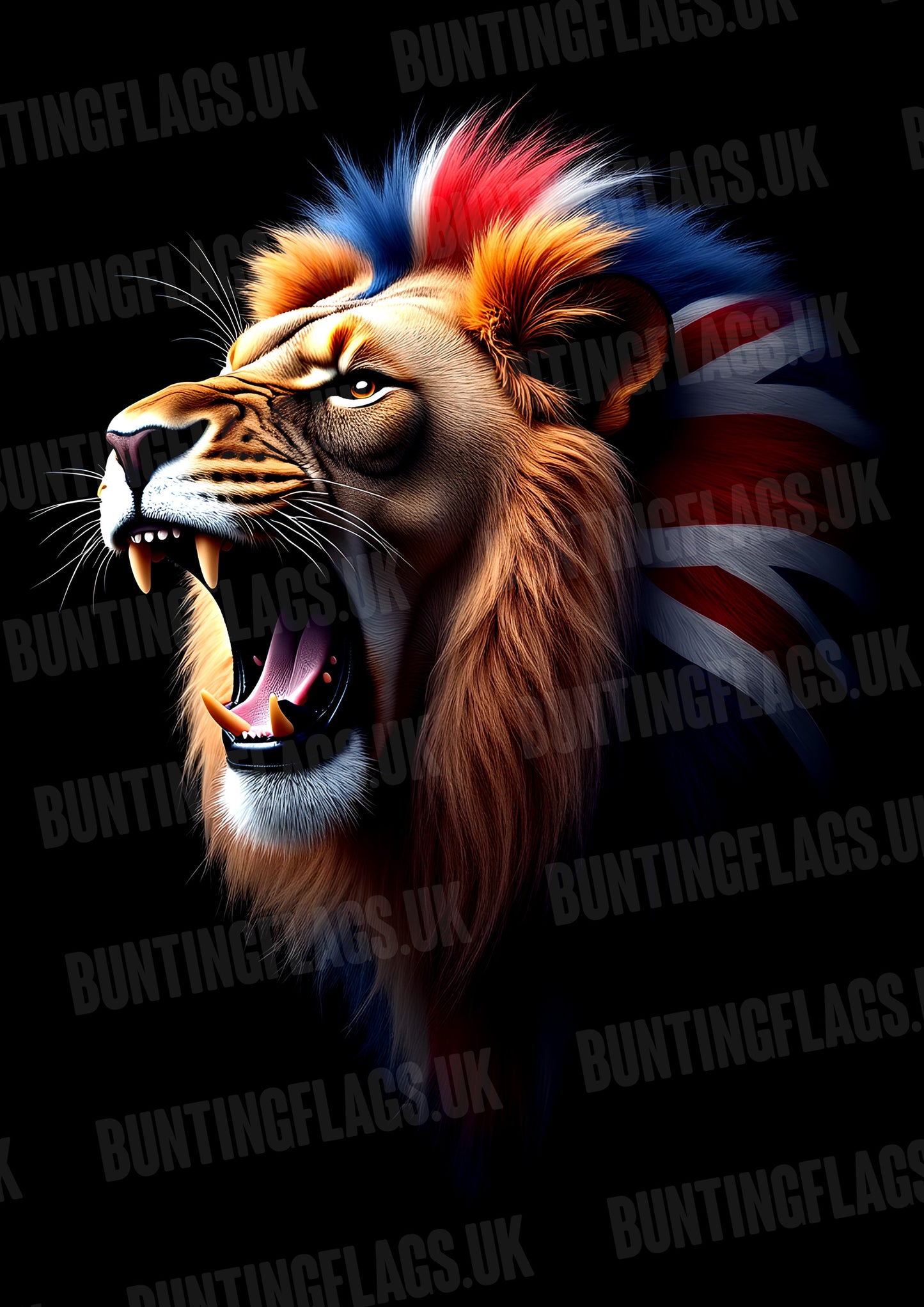 Union Jack Lions Head A3 Poster
