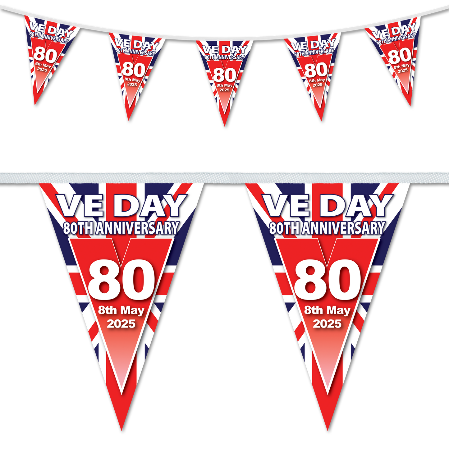 VE Day 80th Anniversary 200x300 Triangles V Design