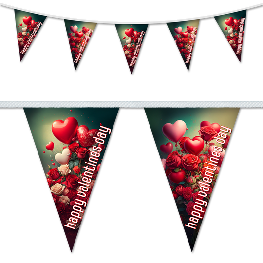 Valentine Roses Hearts & Balloons Bunting