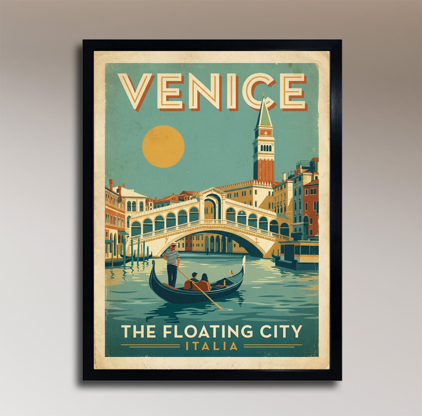 Venice: The Floating City – Vintage Travel Poster