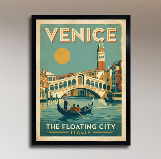 Venice: The Floating City – Vintage Travel Poster