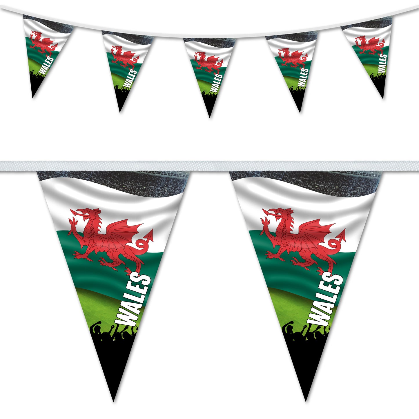 Wales Flag Rugby Triangular Bunting