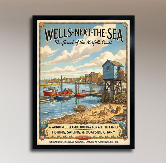 Wells-next-the-Sea – The Jewel of the Norfolk Coast – Vintage Travel Poster