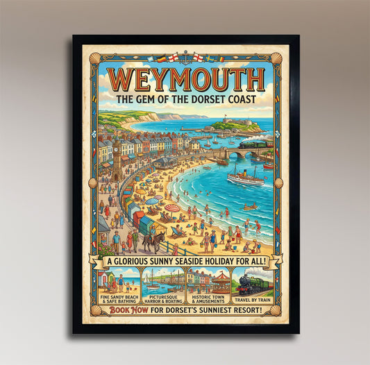 Weymouth – The Gem of the Dorset Coast – Vintage Travel Poster