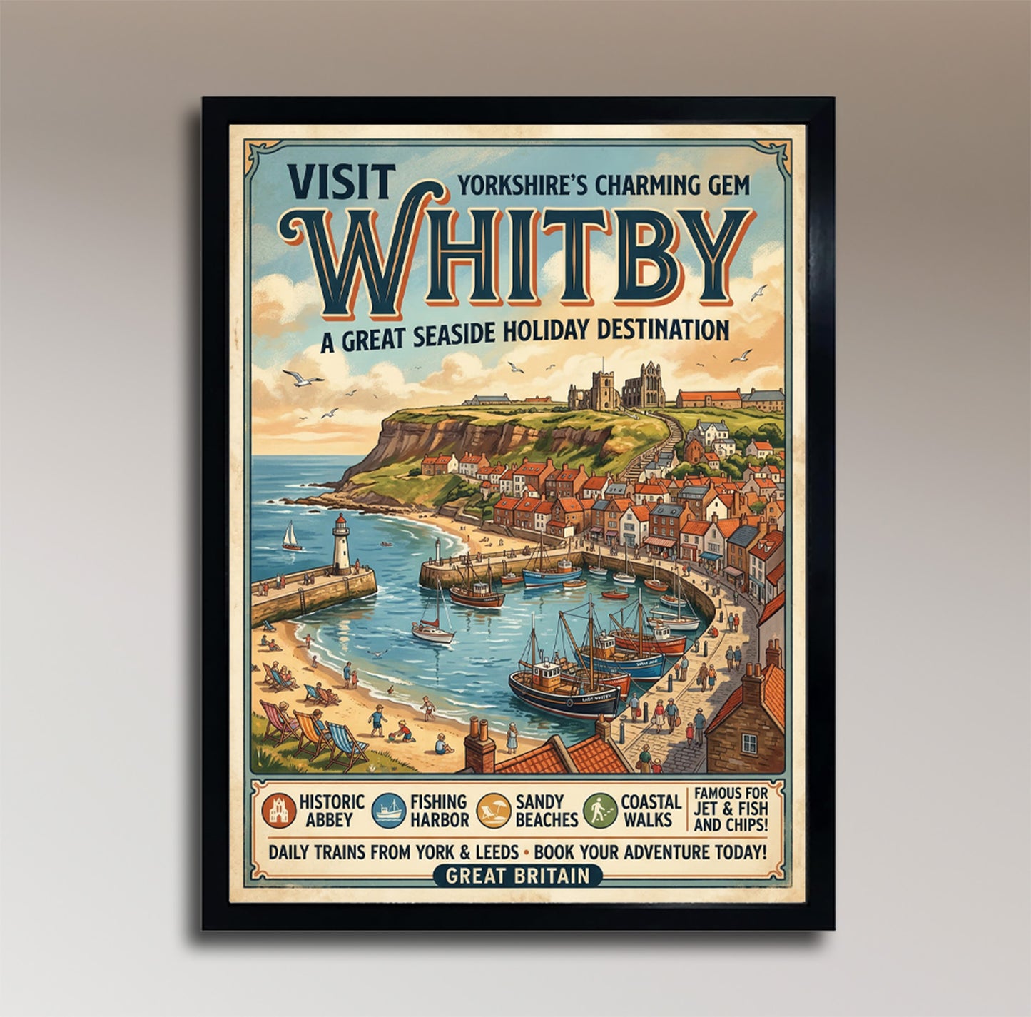 Whitby – Yorkshire’s Charming Gem – Vintage Travel Poster