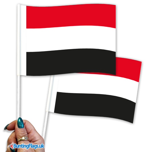 Yemen hand waving flags