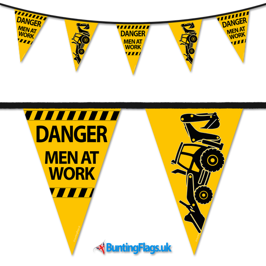 Barrier Bunting - Danger Men At Work Machinery