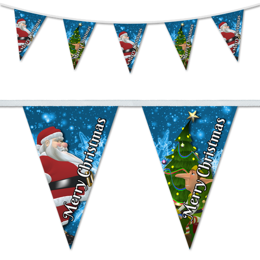 Santa Elf Snowflakes Bunting